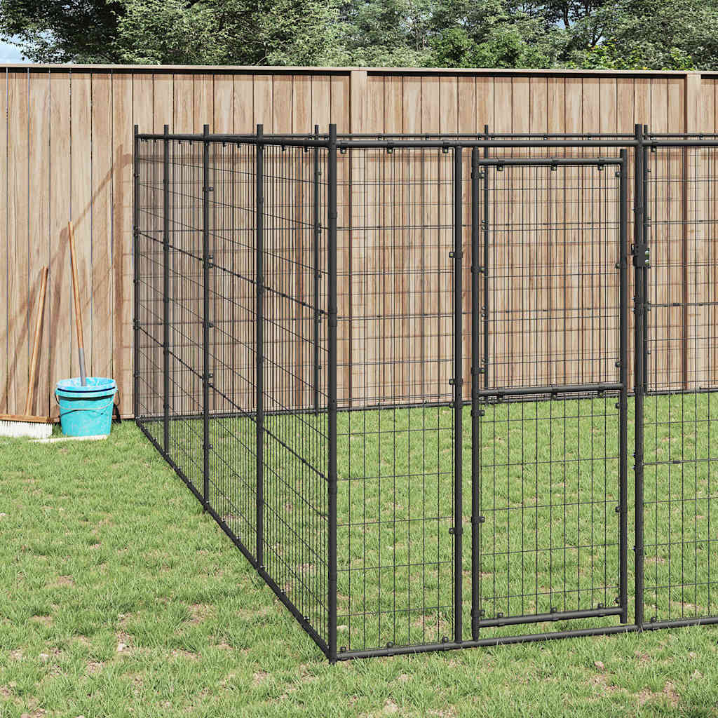 Gabbia per Cani da Esterno in Acciaio 24,2 m²