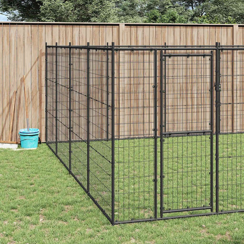 Gabbia per Cani da Esterno in Acciaio 33,88 m²
