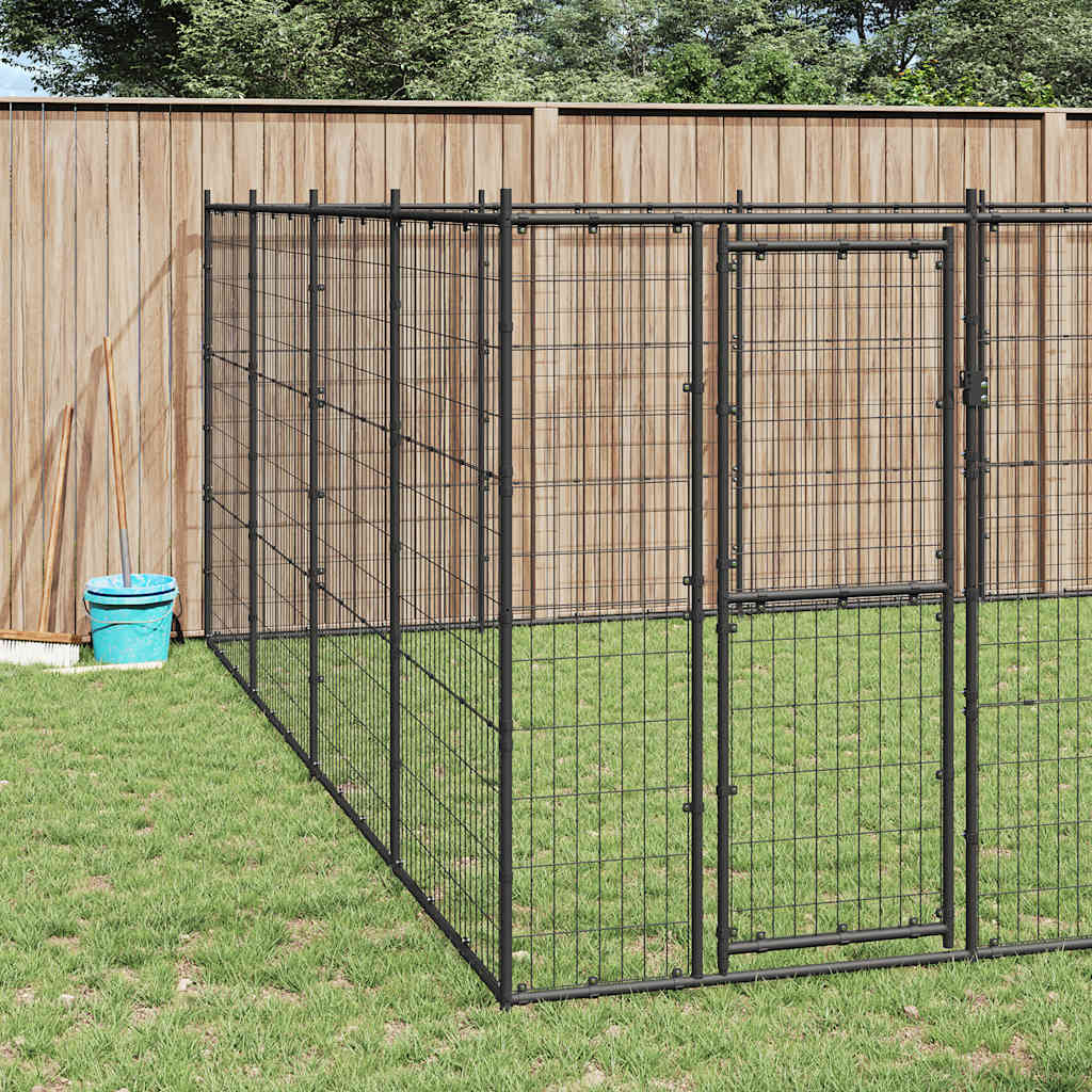 Gabbia per Cani da Esterno in Acciaio 43,56 m²