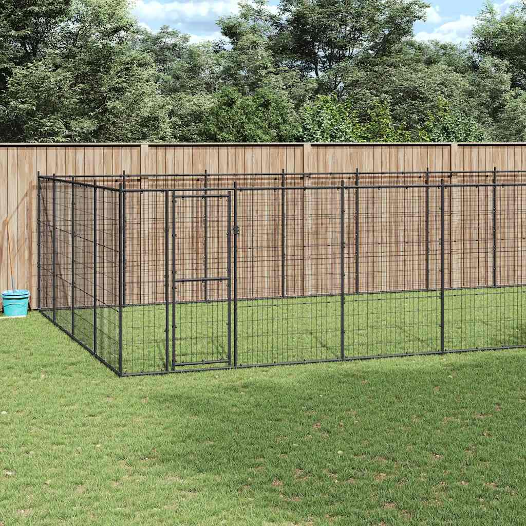 Gabbia per Cani da Esterno in Acciaio 53,24 m²