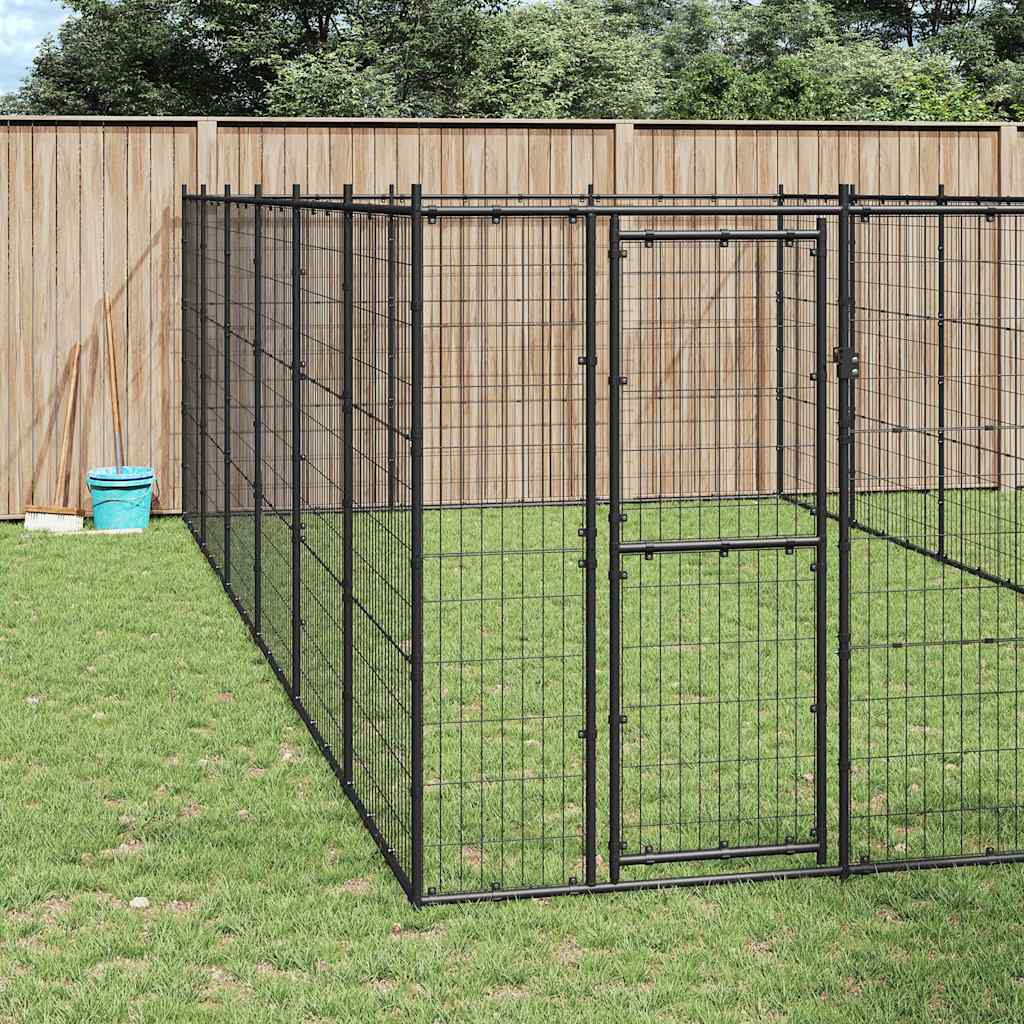 Gabbia per Cani da Esterno in Acciaio 21,78 m²