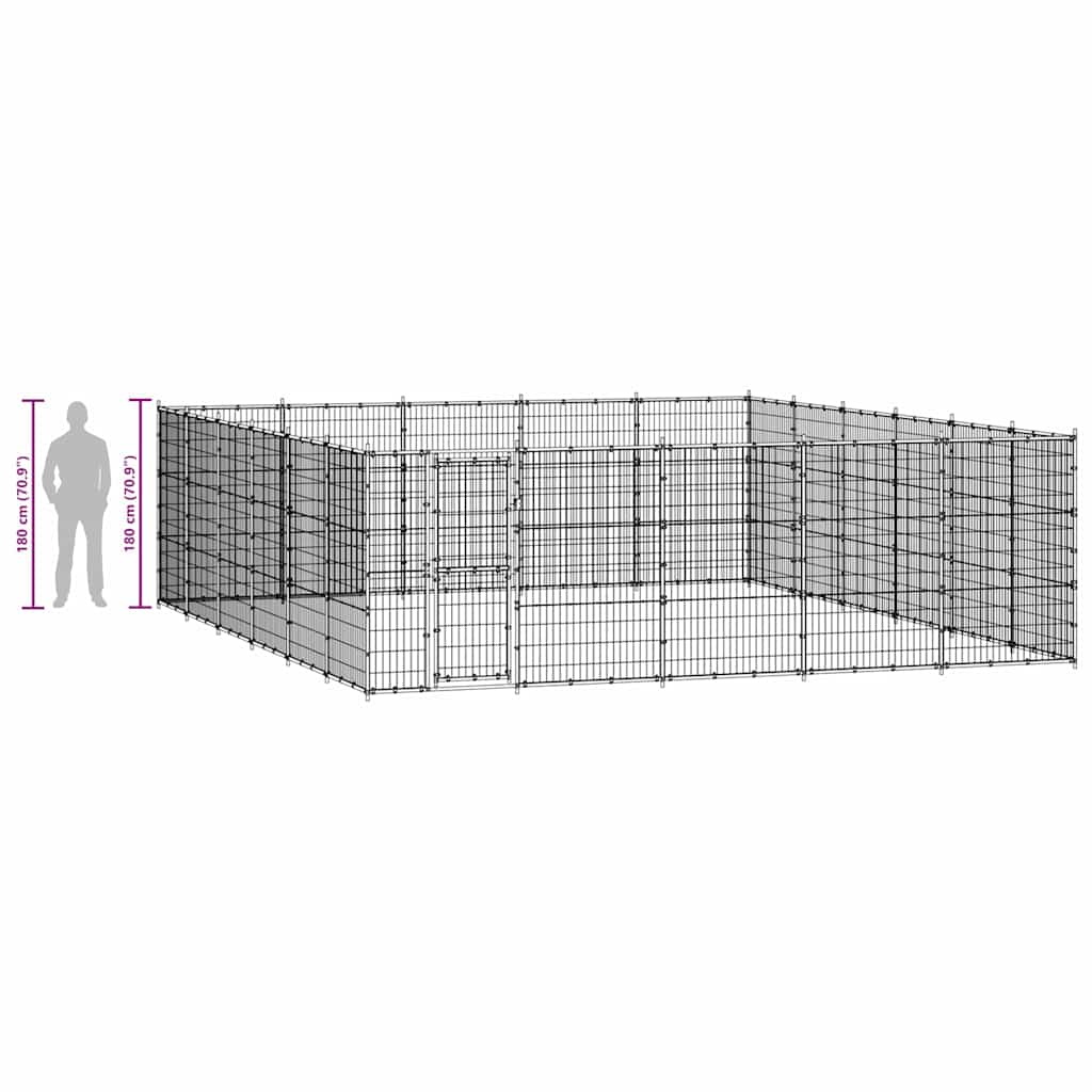 Gabbia per Cani da Esterno in Acciaio 36,3 m²