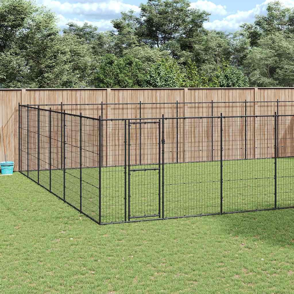 Gabbia per Cani da Esterno in Acciaio 65,34 m²