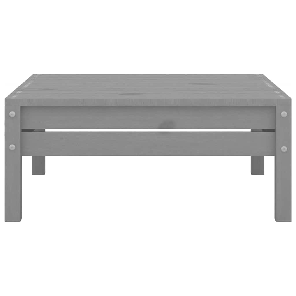 Set Divani da Giardino 8 pz Grigio in Legno Massello di Pino