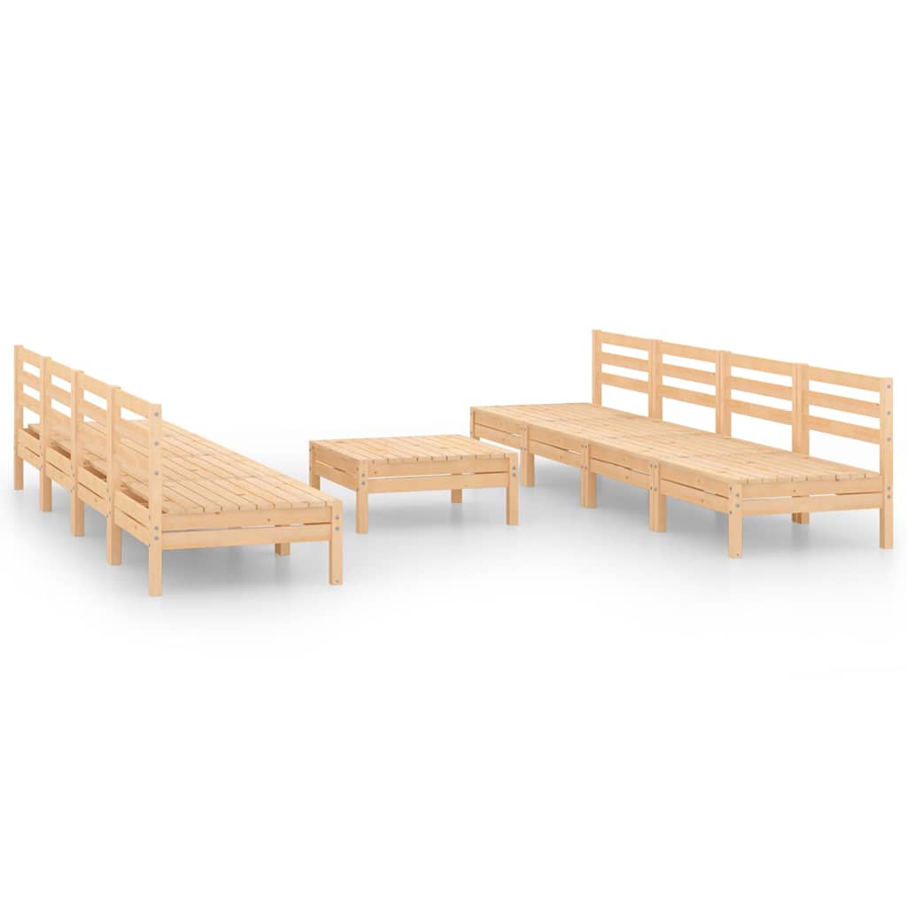 Set Divani da Giardino 9 pz in Legno Massello di Pino