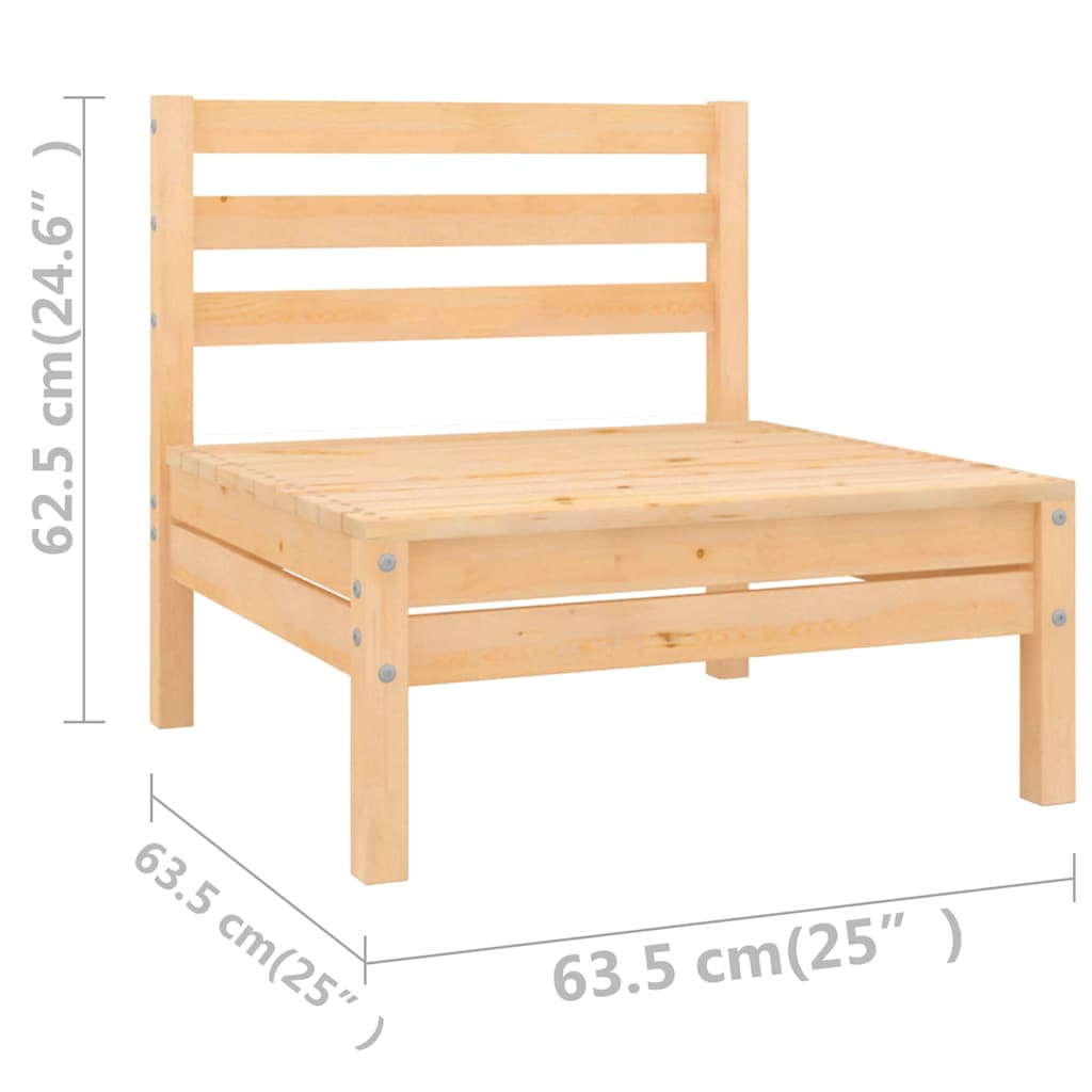 Set Divani da Giardino 8 pz in Legno Massello di Pino