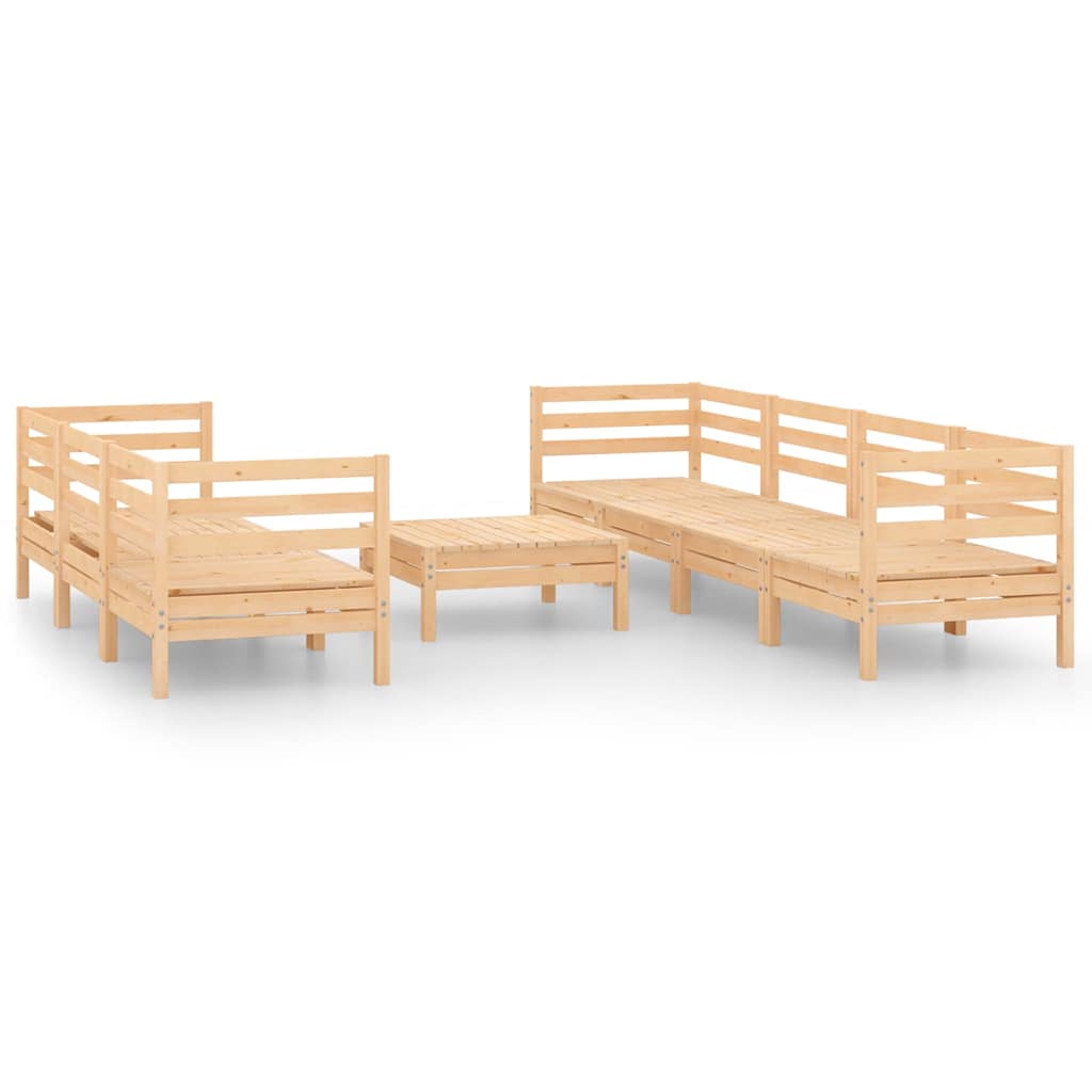 Set Divani da Giardino 8 pz in Legno Massello di Pino
