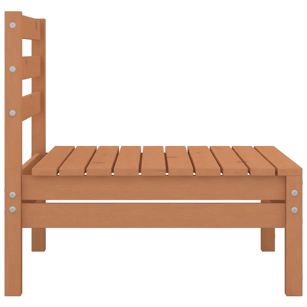 Set Salotto da Giardino 8 pz Marrone ambra Legno Massello Pino