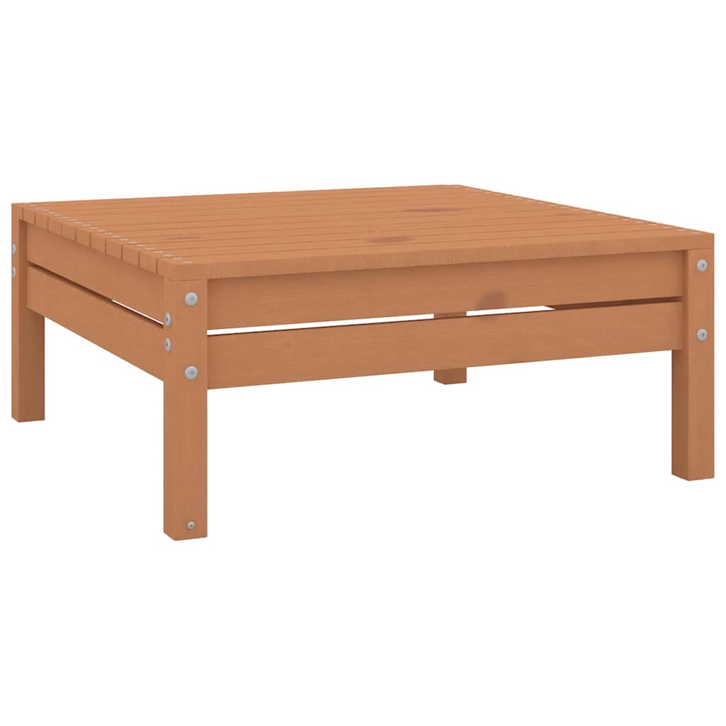 Set Salotto da Giardino 8 pz Marrone ambra Legno Massello Pino