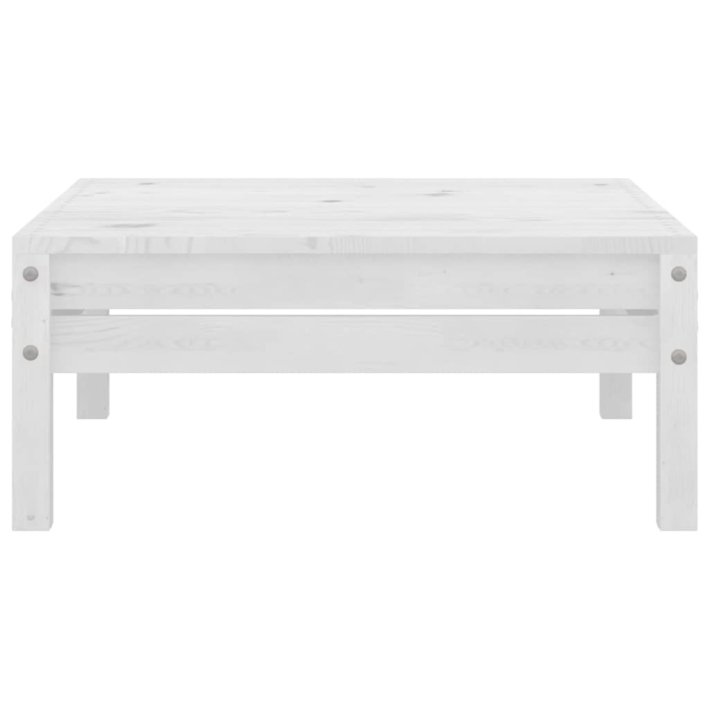 Set Divani da Giardino 9 pz Bianco in Legno Massello di Pino