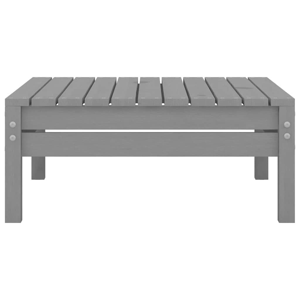 Set Divani da Giardino 8 pz Grigio in Legno Massello di Pino