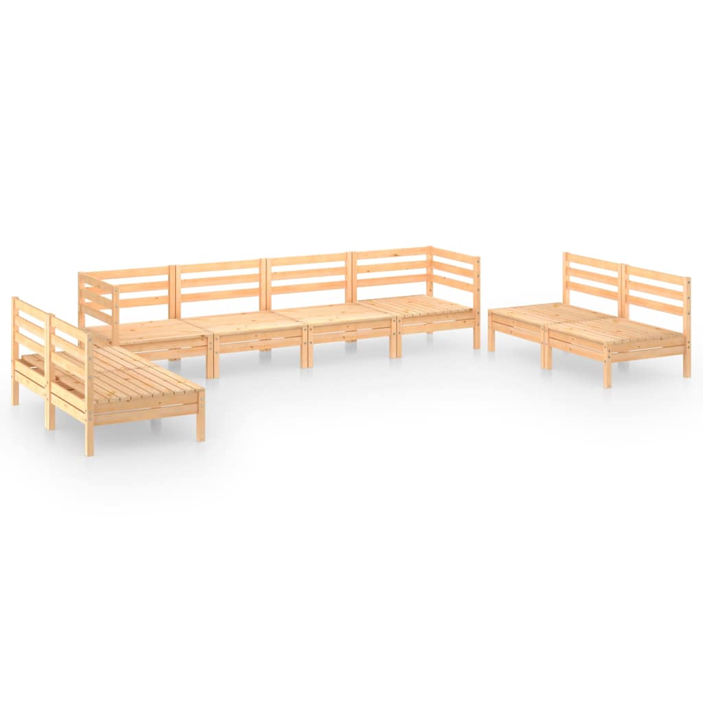 Set Divani da Giardino 8 pz in Legno Massello di Pino