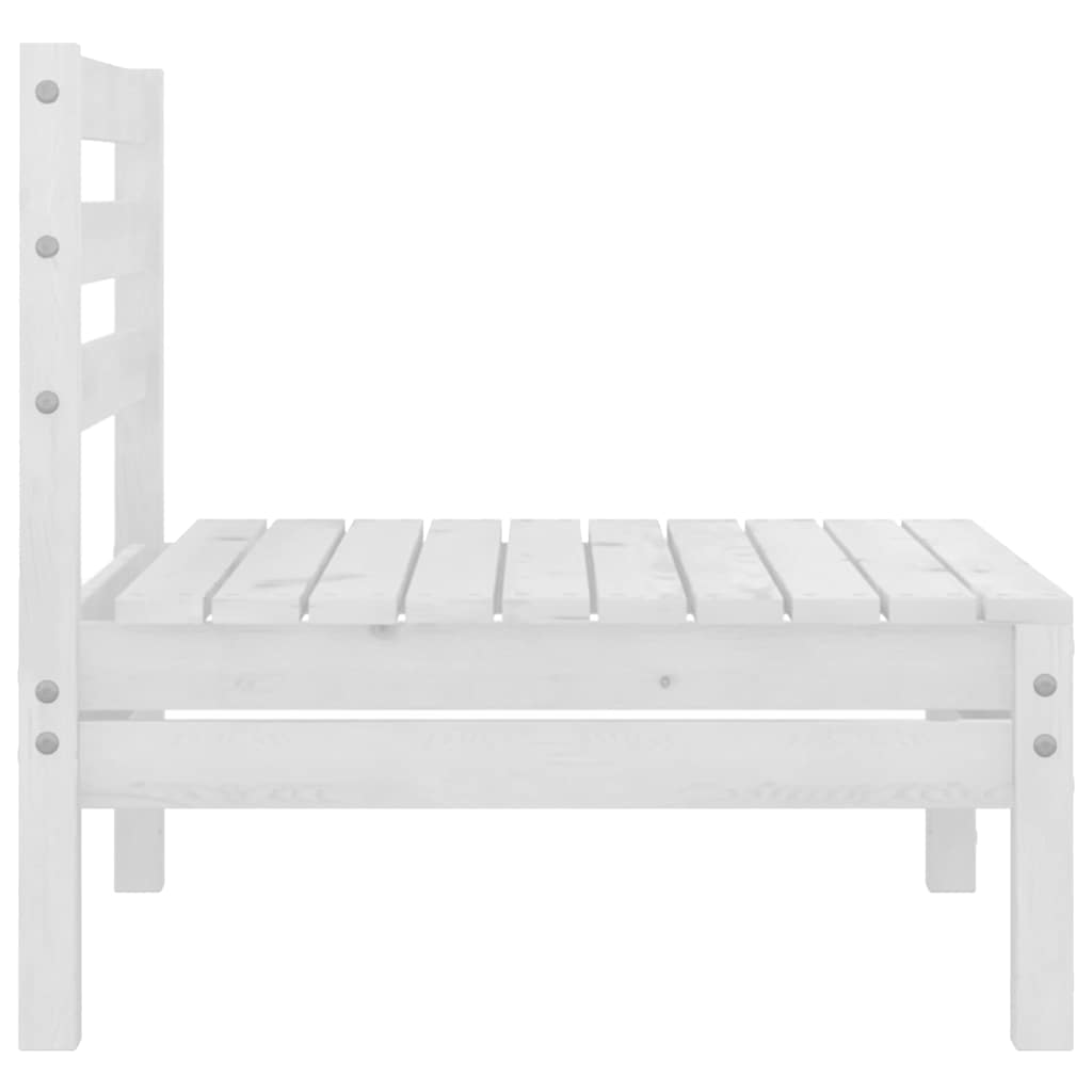Set Divani da Giardino 8 pz Bianco in Legno Massello di Pino