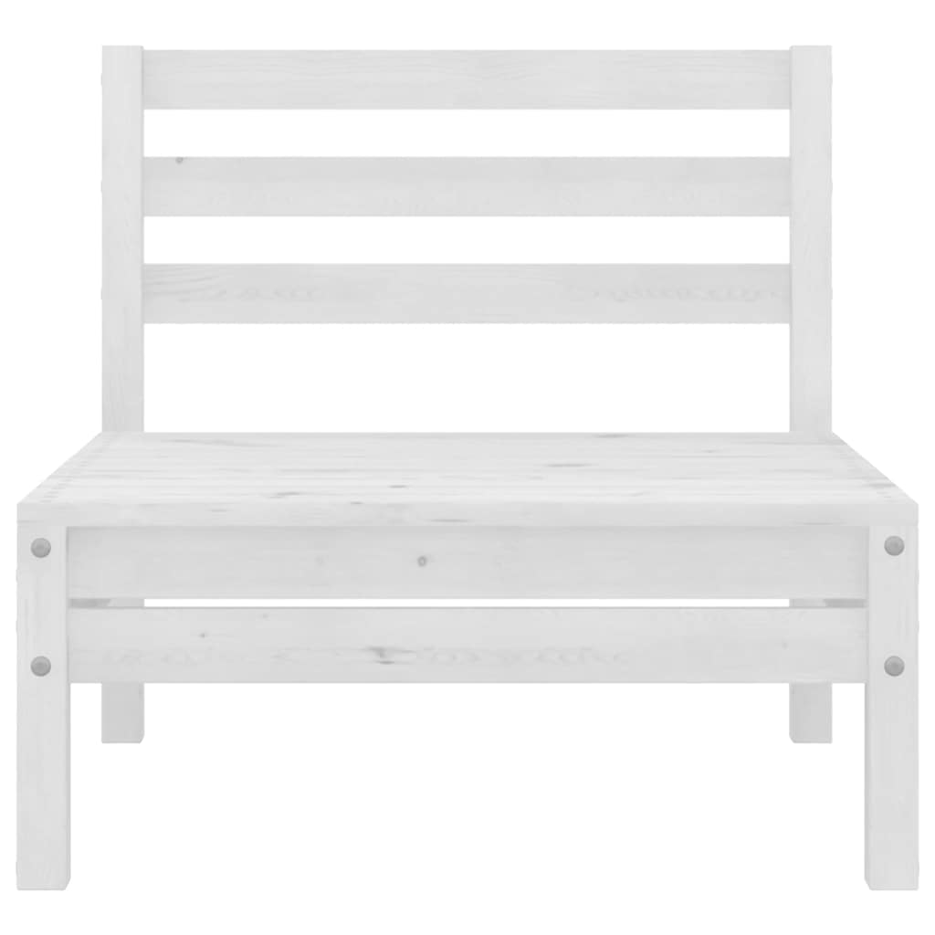 Set Divani da Giardino 9 pz Bianco in Legno Massello di Pino