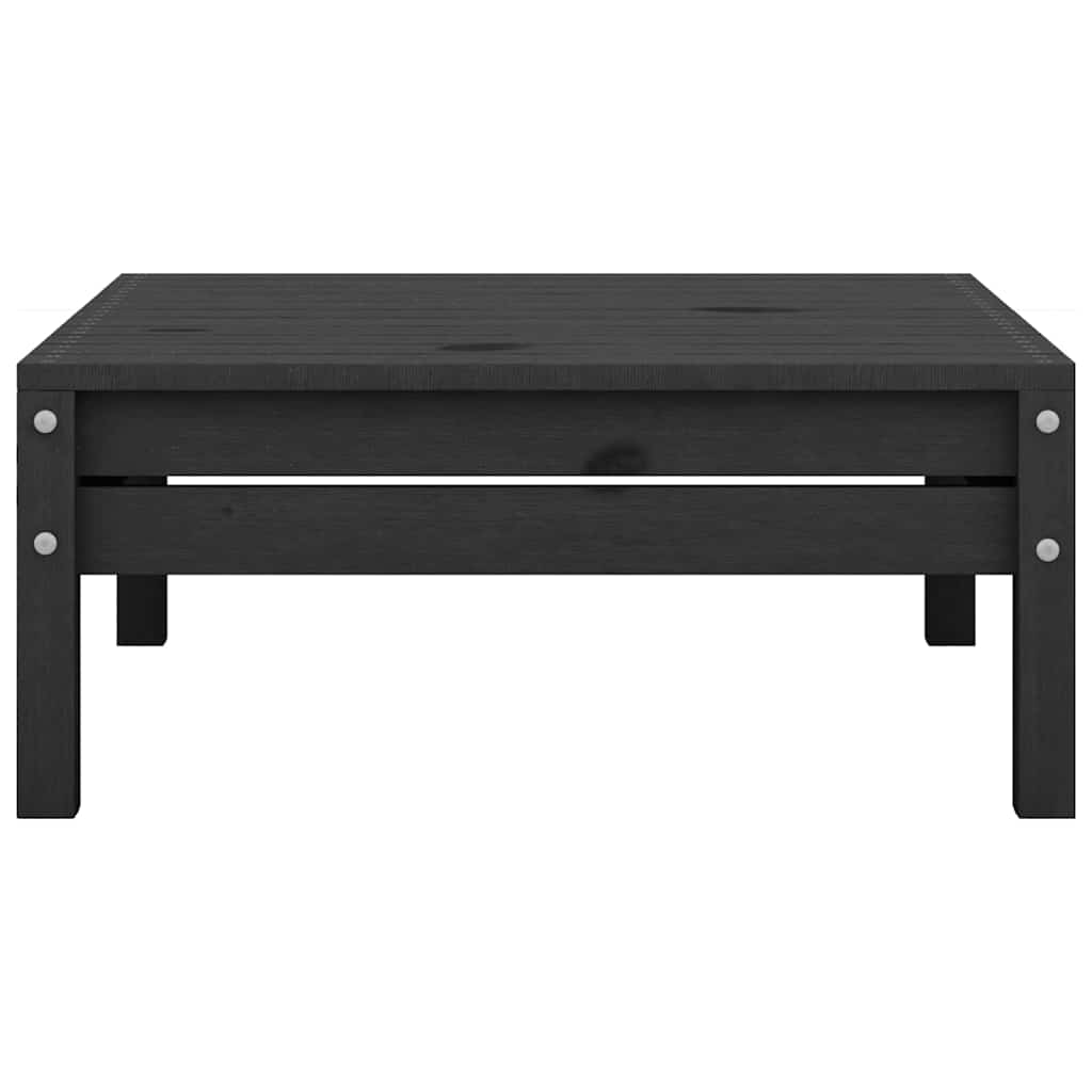 Set Divani da Giardino 9 pz Nero in Legno Massello di Pino
