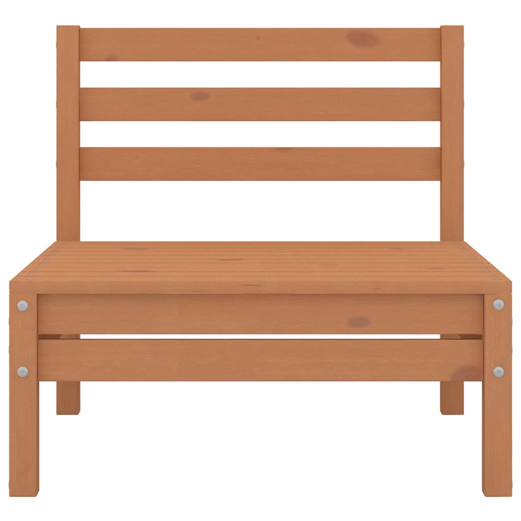 Set Salotto da Giardino 7pz Marrone Ambra Legno Massello Pino