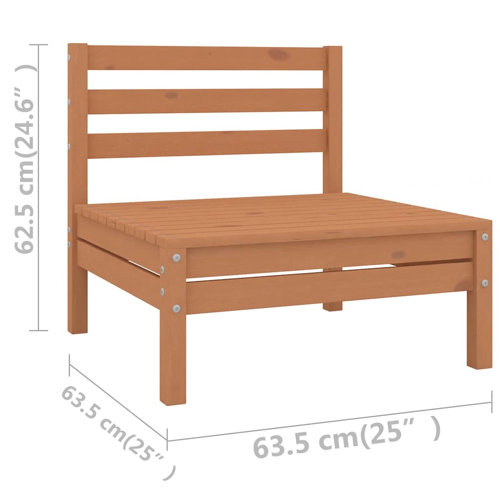 Set Salotto da Giardino 7pz Marrone Ambra Legno Massello Pino