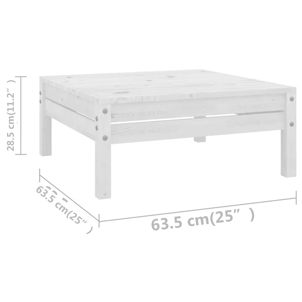 Set Divani da Giardino 8 pz Bianco in Legno Massello di Pino