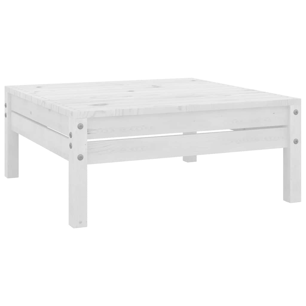 Set Divani da Giardino 8 pz Bianco in Legno Massello di Pino
