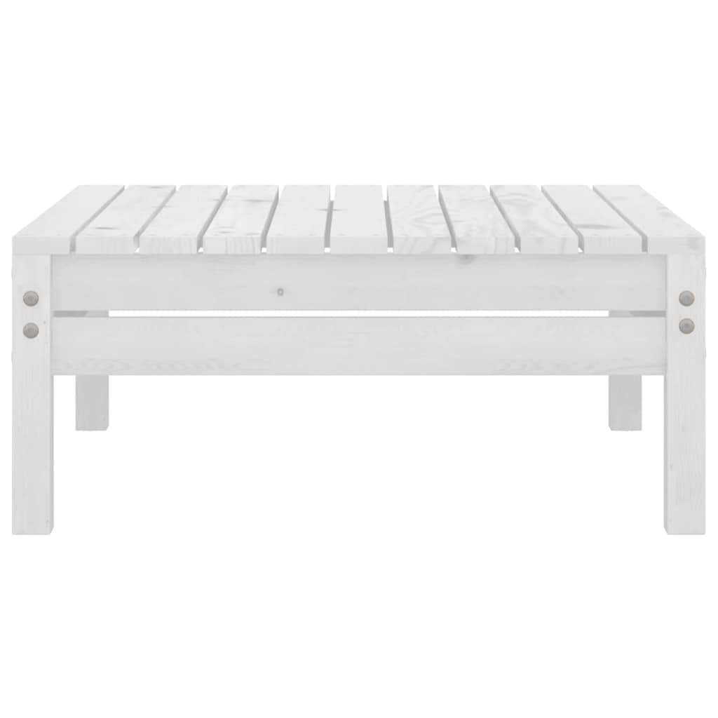 Set Divani da Giardino 8 pz Bianco in Legno Massello di Pino