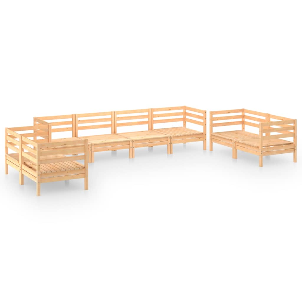 Set Divani da Giardino 8 pz in Legno Massello di Pino