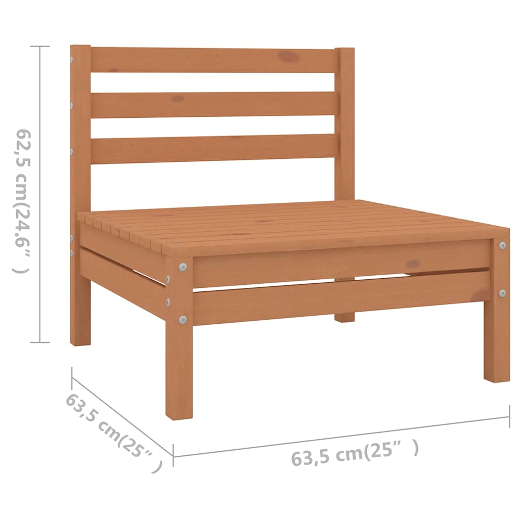 Set Salotto da Giardino 8 pz Marrone Ambra Legno Massello Pino