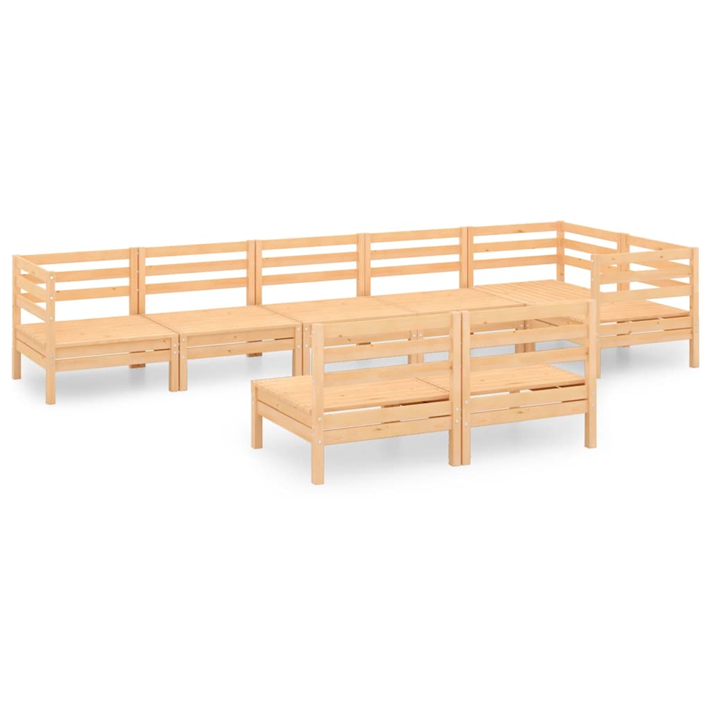 Set Salotto da Giardino 8 pz in Legno Massello di Pino