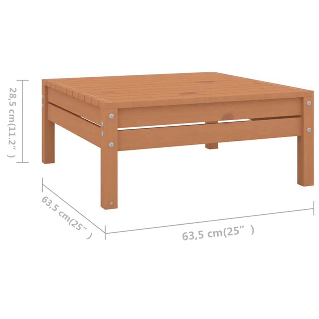 Set Salotto da Giardino 9 pz in Legno Massello di Pino Ambra