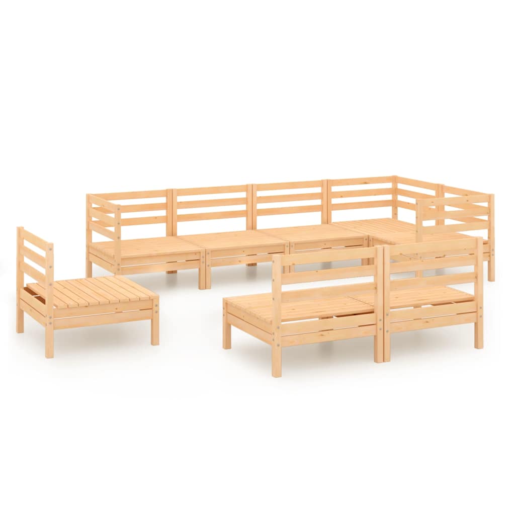 Set Salotto da Giardino 8 pz in Legno Massello di Pino