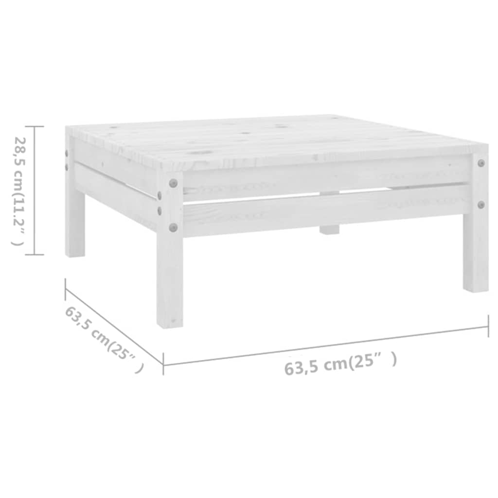 Set Salotto da Giardino 10 pz in Legno Massello di Pino Bianco