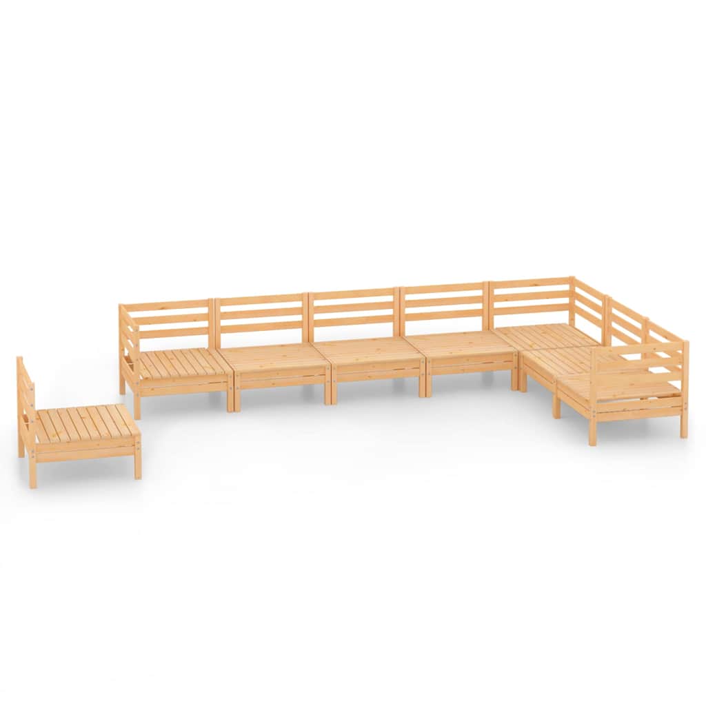 Set Salotto da Giardino 8 pz in Legno Massello di Pino