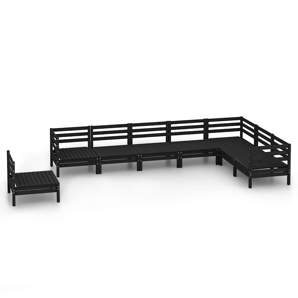 Set Salotto da Giardino 6 pz in Legno Massello di Pino Nero