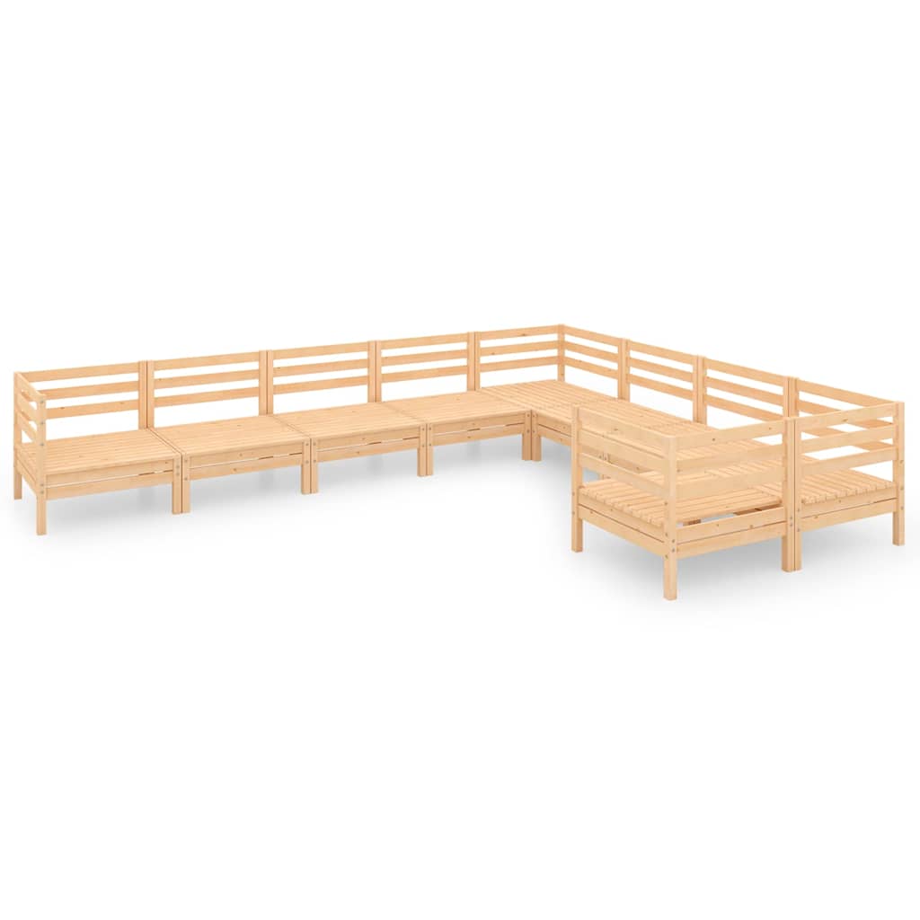 Set Salotto da Giardino 9 pz in Legno Massello di Pino