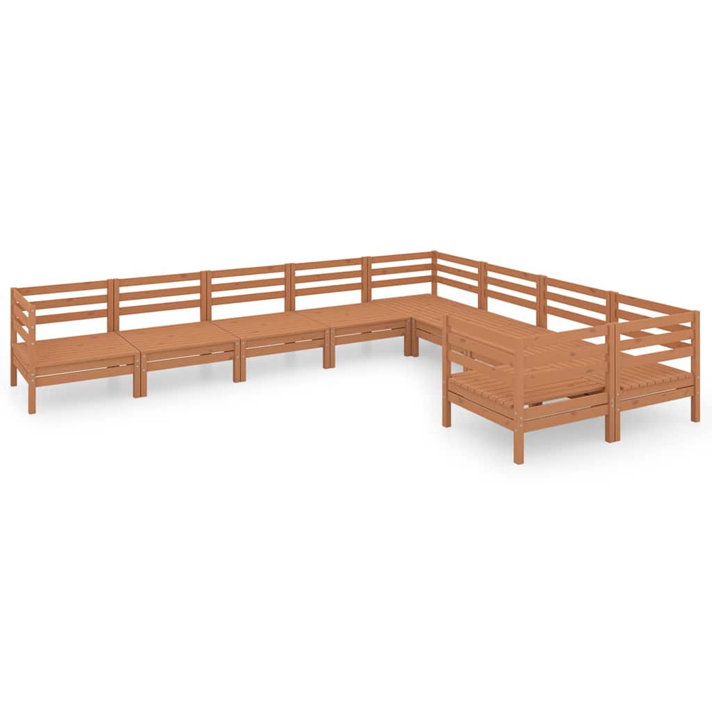 Set Salotto da Giardino 9 pz Ambra in Legno Massello di Pino