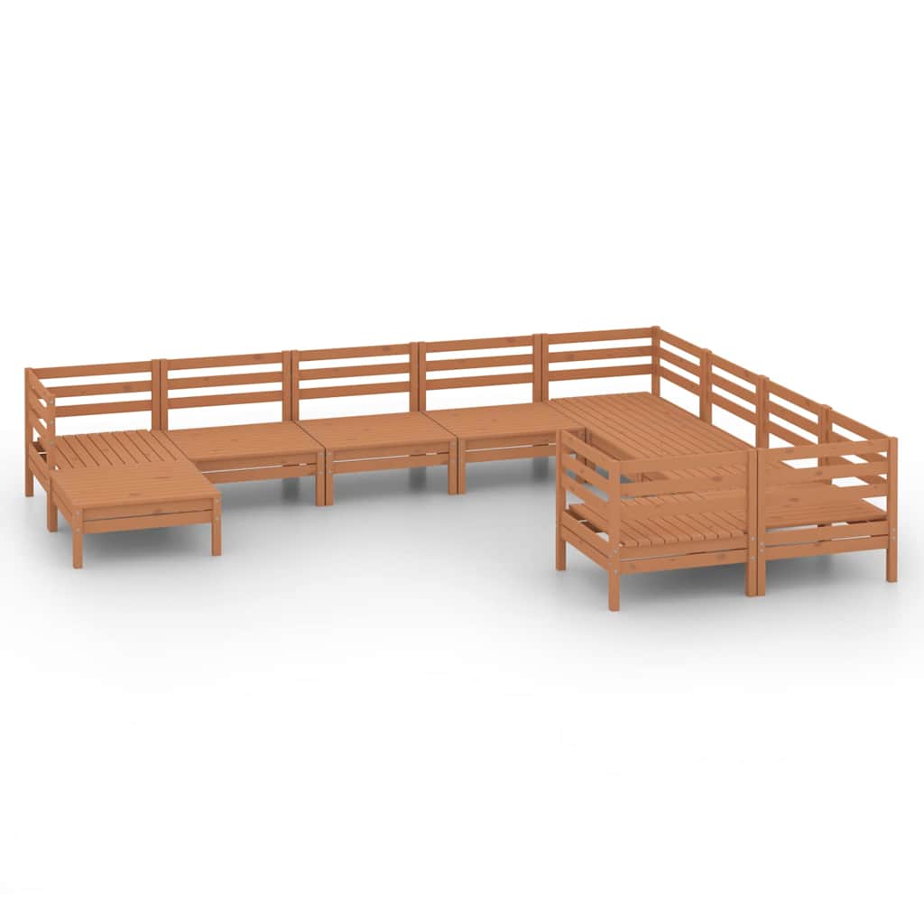 Set Salotto da Giardino 10 pz Ambra in Legno Massello di Pino
