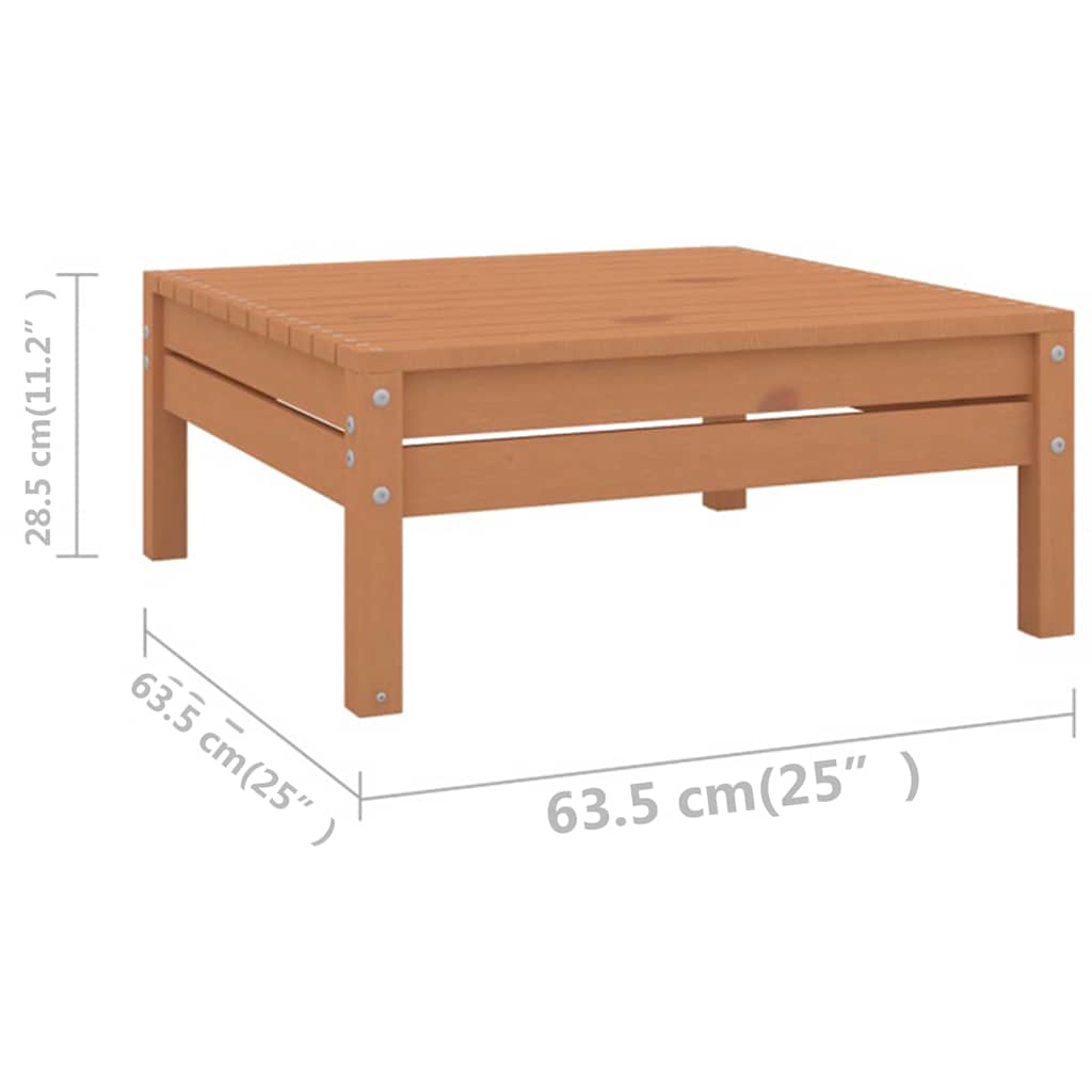 Set Salotto da Giardino 7 pz in Legno Massello di Pino ambra