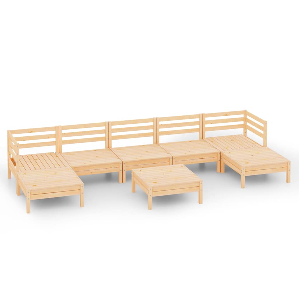 Set Salotto da Giardino 8 pz in Legno Massello di Pino