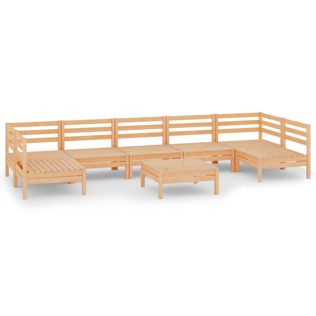 Set Salotto da Giardino 8 pz in Legno Massello di Pino