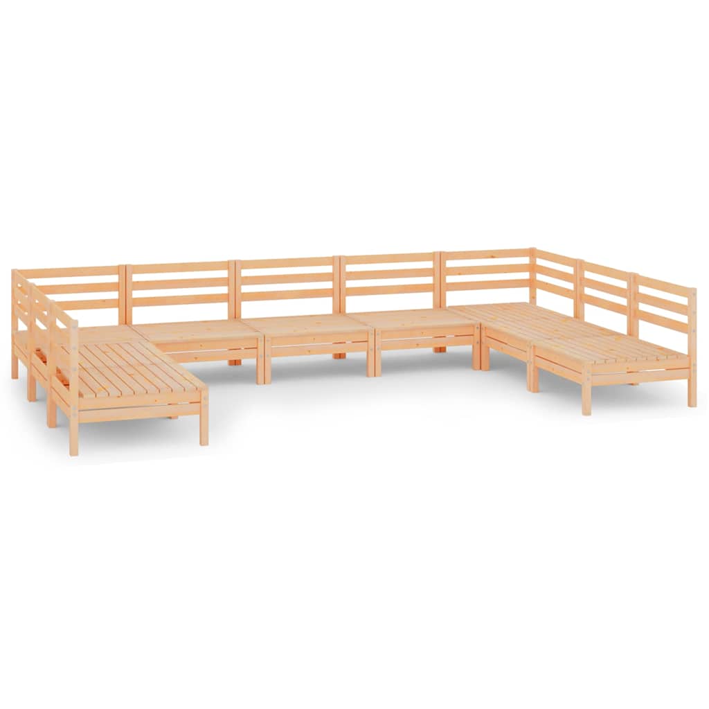 Set Salotto da Giardino 9 pz in Legno Massello di Pino
