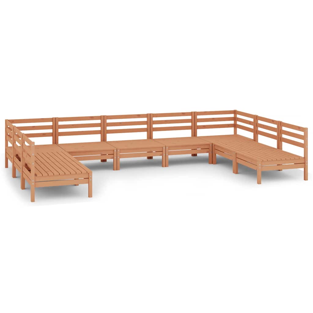 Set Salotto da Giardino 9 pz Ambra in Legno Massello di Pino