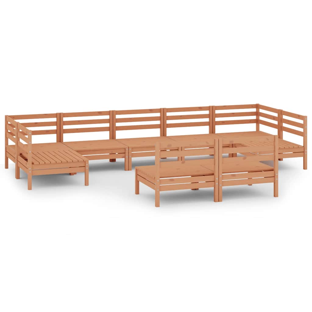 Set Salotto da Giardino 9 pz Ambra in Legno Massello di Pino