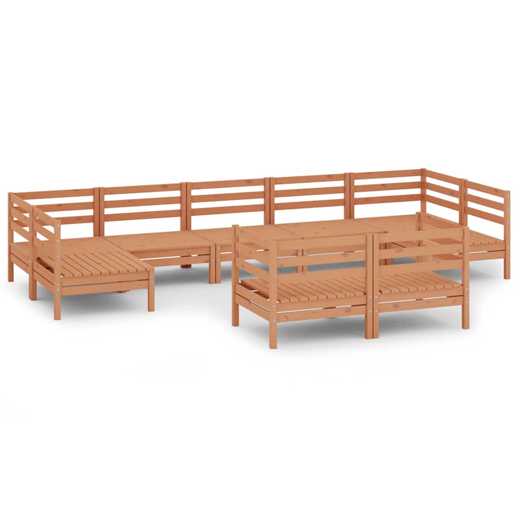 Set Salotto da Giardino 9 pz Ambra in Legno Massello di Pino