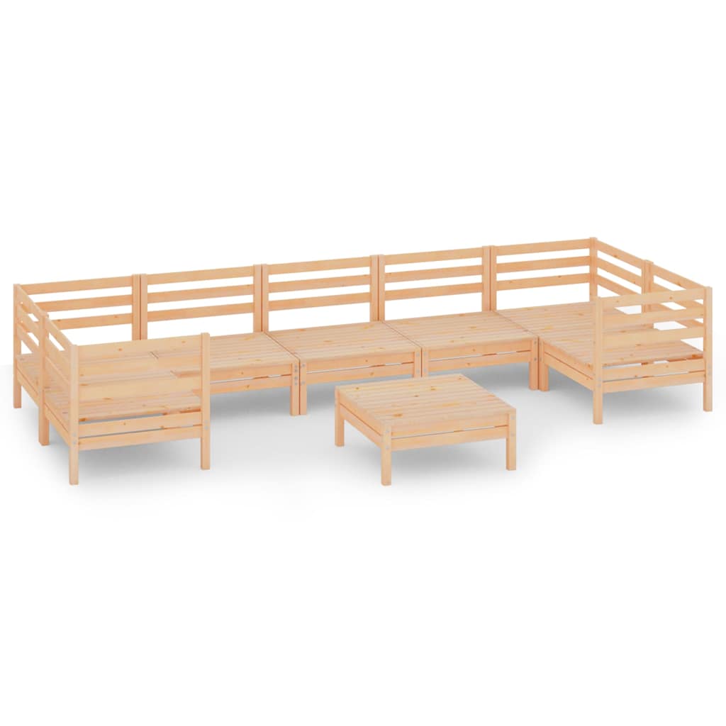 Set Salotto da Giardino 8 pz in Legno Massello di Pino