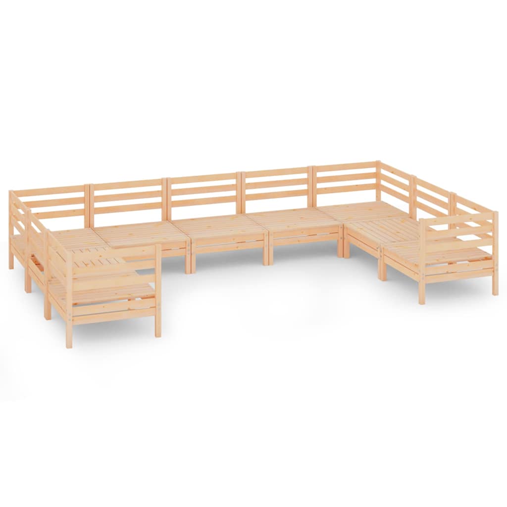 Set Salotto da Giardino 9 pz in Legno Massello di Pino