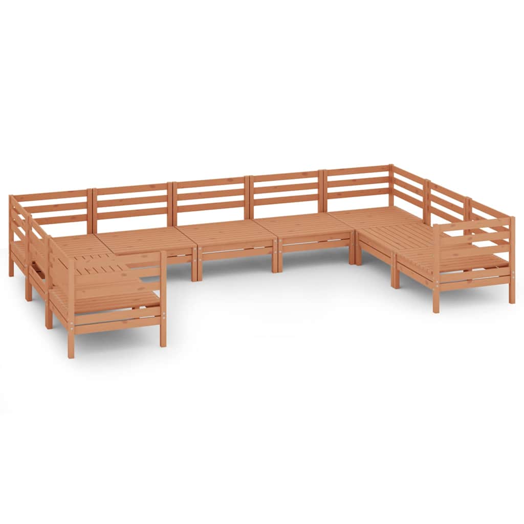 Set Salotto da Giardino 9 pz Ambra in Legno Massello di Pino
