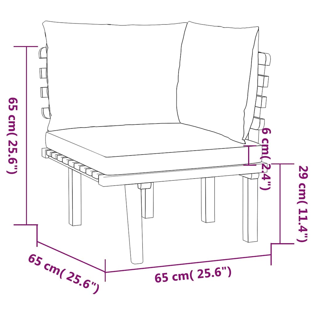 Set Divani da Giardino 7 pz con Cuscini in Massello di Acacia