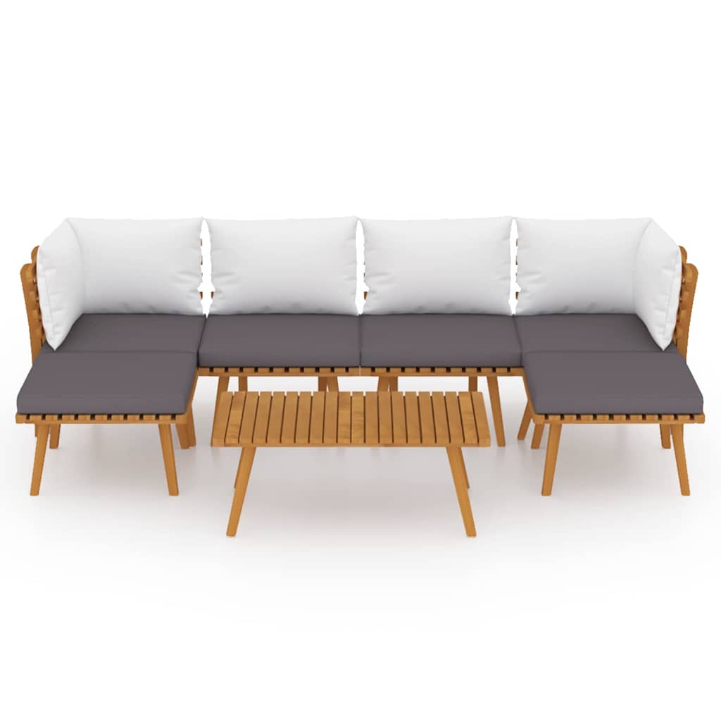 Set Divani da Giardino 7 pz con Cuscini in Massello di Acacia