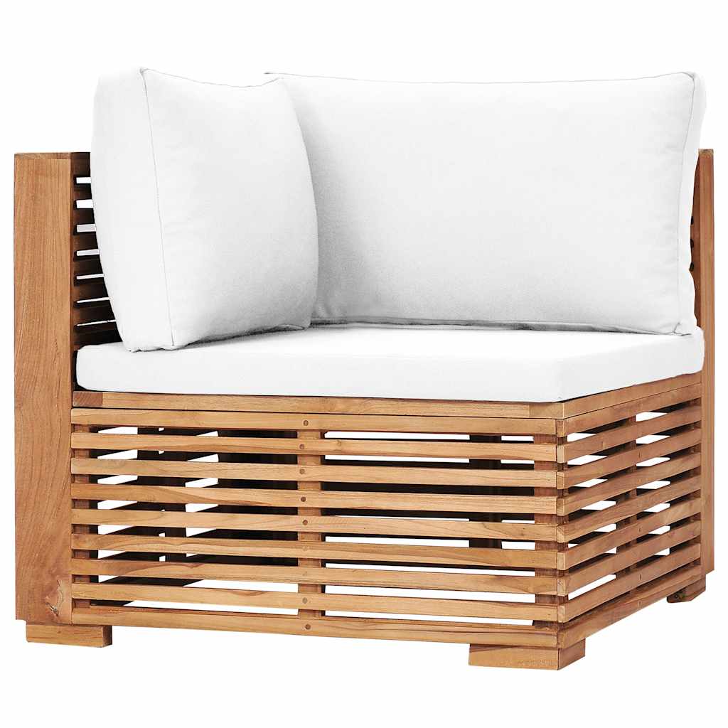 Divano da Giardino a 2 Posti e Cuscini Legno Massello di Teak