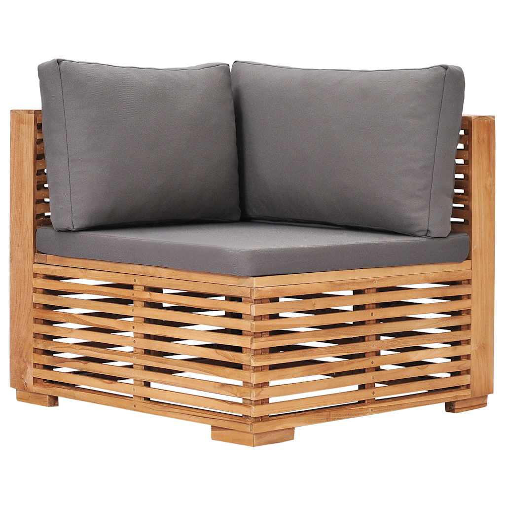 Divano da Giardino a 2 Posti e Cuscini Legno Massello di Teak