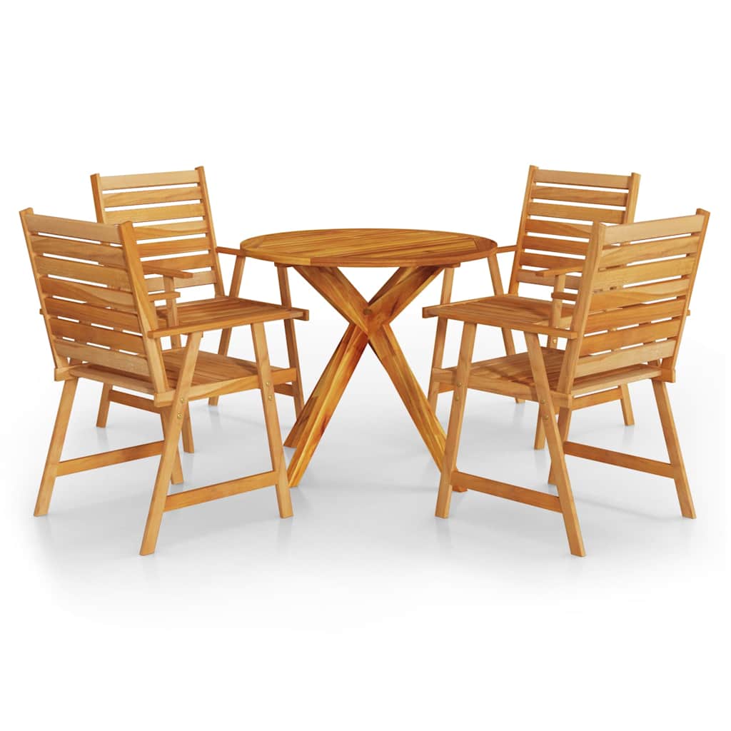 Set Mobili da Pranzo per Giardino 5 pz Legno Massello di Acacia